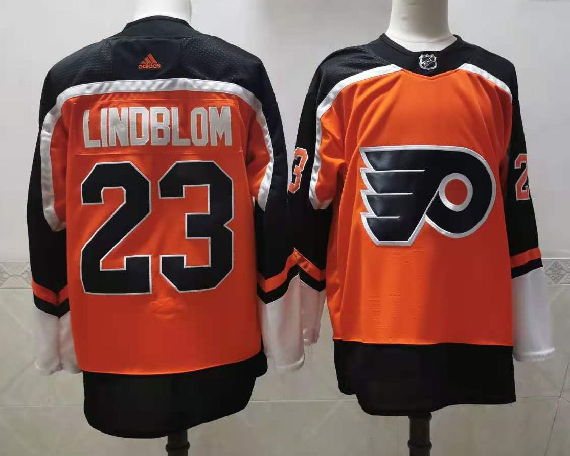 Cheap Adidas Men Philadelphia Flyers 23 Lindblom Orange Home Authentic Stitched NHL Jersey